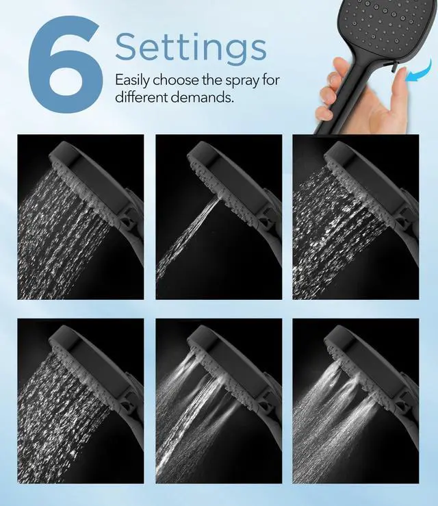Alt view image 5 of 6 - Filtered Shower Head with Handheld, 7 Modes High Pressure Handheld Showerhead with Filters, Detachable Shower Heads Water Softener Filters Beads for Hard Water - Remove Chlorine & Heavy Metals