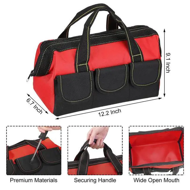 Alt view image 2 of 6 - 3 Pack 13 Inch Tool Bags, Classic, Red