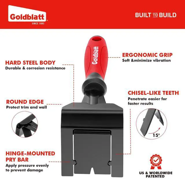 Alt view image 2 of 7 - Trim Removal Tool, 3-inch Baseboard Removal Tool | No-damage the surface Pry Bar Removal Multi-Tool for Carpet Tack Strip, Baseboard, Molding, Siding and Flooring Removal