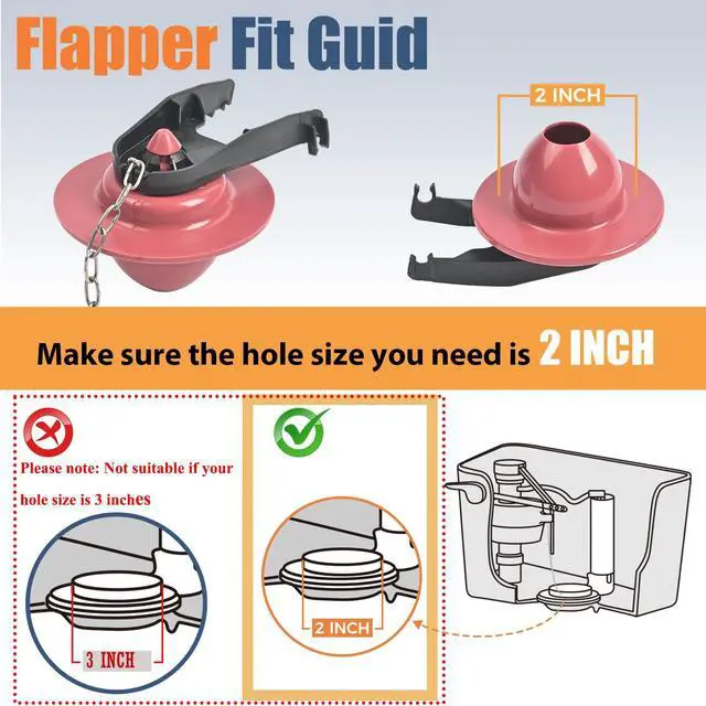 Alt view image 6 of 7 - Universal Toilet Flusher Replacement Kit, Toilet Fill Valve and 2-Inch Flapper Replacement Kit, Toilet Repair Kit Inside Tank, Adjustable, Quiet and Easy to Install (1-Pack)