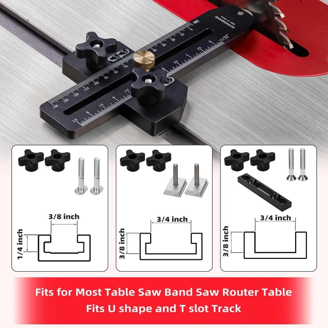 Alt view image 2 of 7 - Thin Rip Jig Table Saw Jig Guide for Making Repetitive Narrow Thin Strip Cuts Woodworking Tools Fast Thin Ripping Guide for Table Saw Band Saw Router Table Fits for 3/8" x 3/4" T Slot