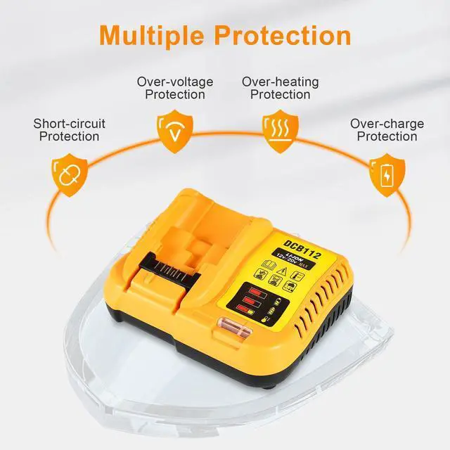 Alt view image 3 of 6 - DCB112 20V Max Battery Charger Replacement for Dewalt | Compatible with Dewalt 12V/20V Max Battery DCB120& DCB200 Series