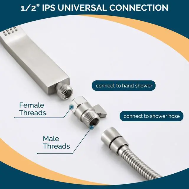 Alt view image 3 of 7 - Shower Valve Brushed Nickel, Flow Adjuster Restrictor Shut Off | Robust Brass Water Flow Regulator G 1/2, Control Water Volume Pressure Reducer for Handheld Shower or Bidet Sprayer