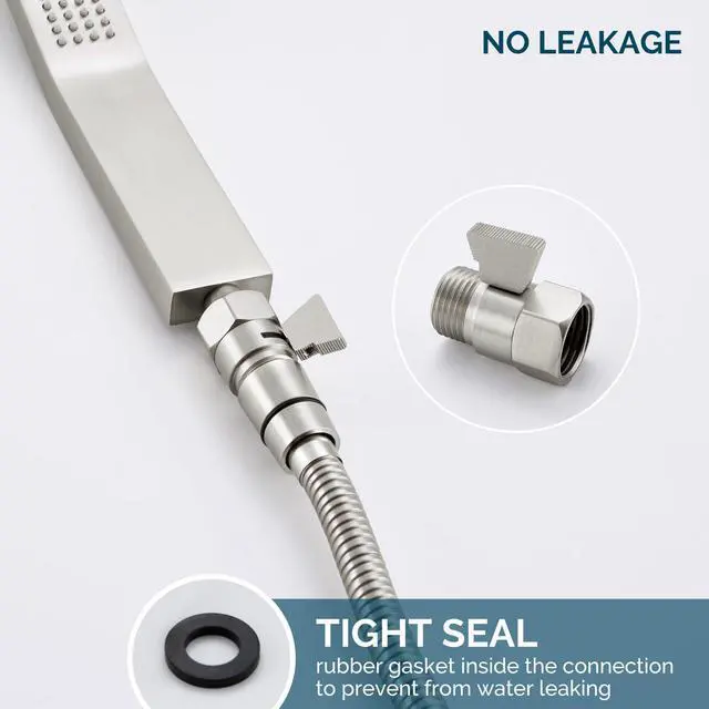 Alt view image 7 of 7 - Shower Valve Brushed Nickel, Flow Adjuster Restrictor Shut Off | Robust Brass Water Flow Regulator G 1/2, Control Water Volume Pressure Reducer for Handheld Shower or Bidet Sprayer