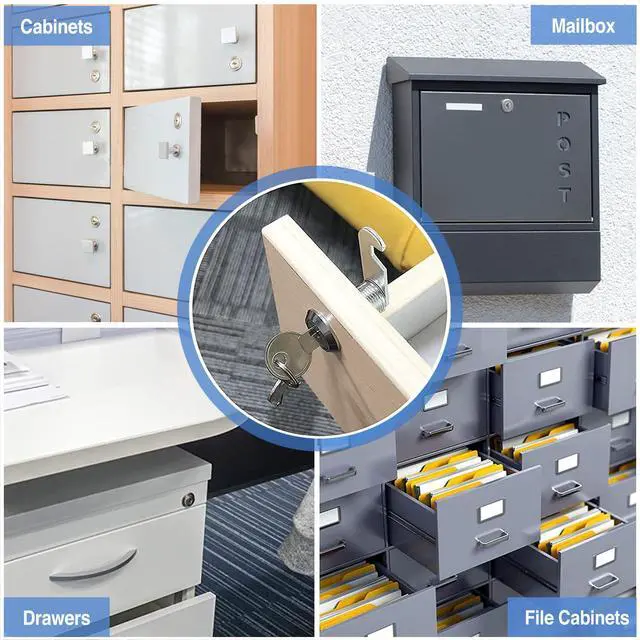 Alt view image 7 of 7 - Cabinet Locks with Keys, 1-1/2" Long Cam Locks keyed Alike, Cabinet Cam Lock Set for Cabinets, RV Storage, Tool Box, Thick Drawer, Zinc Alloy (2 Pack, 1-1/2 Inch)