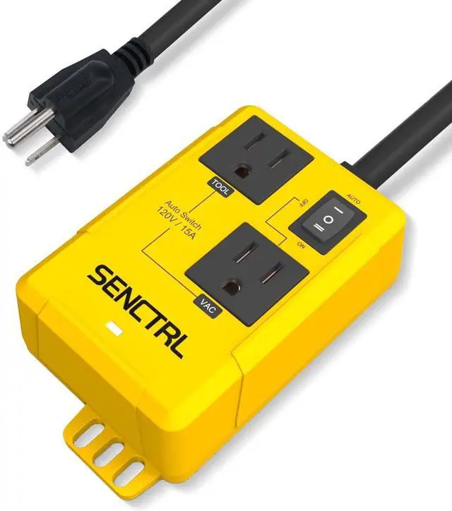Main image of Automatic Vacuum Switch for Power Tools to Turn Vac On and Off Auto | Automatically, Table Saw Cleaner/Accessory, Load Sensing, On Delay Prevent Circuit Overload, Shop Dust Collector Off Delay