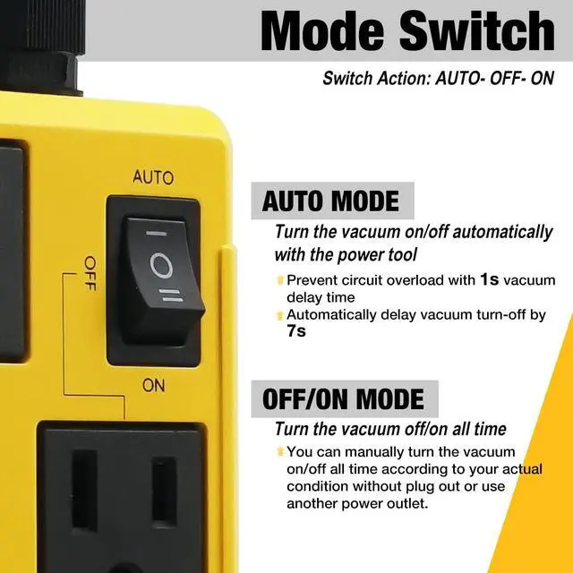 Alt view image 4 of 7 - Automatic Vacuum Switch for Power Tools to Turn Vac On and Off Auto | Automatically, Table Saw Cleaner/Accessory, Load Sensing, On Delay Prevent Circuit Overload, Shop Dust Collector Off Delay
