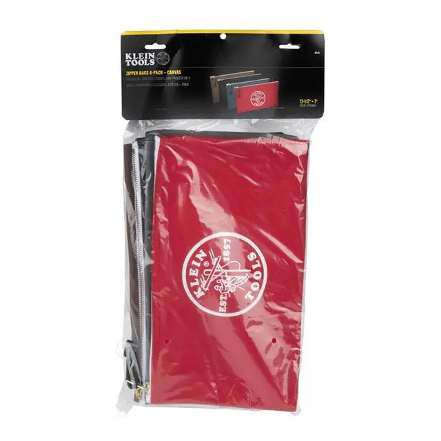 Alt view image 5 of 7 - 5141 Zipper Tool Bag, Tool Pouch, Bank Deposit Canvas Utility Bag, 12.5 x 7-Inch, Brown/Black/Gray/Red 4-Pack