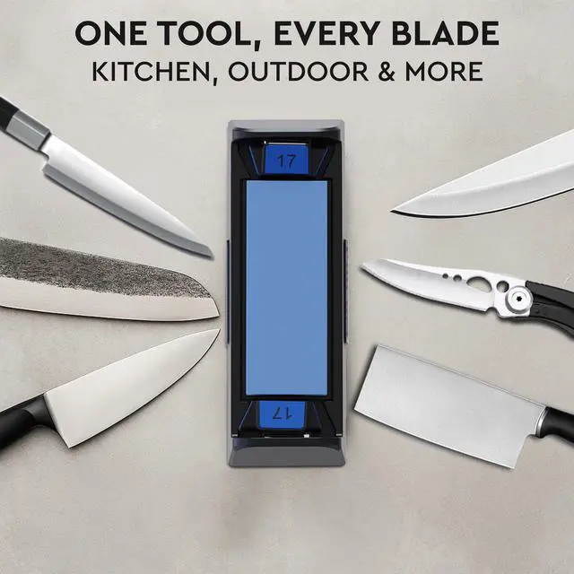 Alt view image 5 of 7 - Complete Whetstone Knife Sharpening Stone Kit 1000/6000 Grit | Wet Stone Sharpener with Built-In Angle Guides (15°/17°/20°/22°) for German & Japanese Knives- Beginner-Friendly