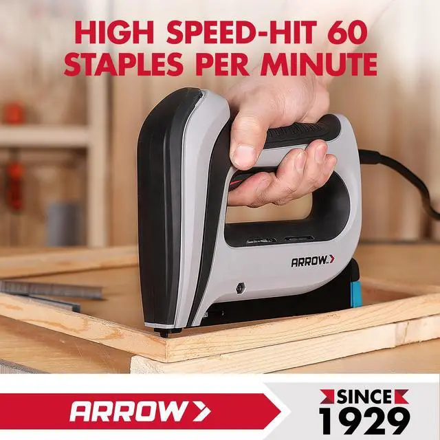 Alt view image 2 of 6 - Arrow T50ACD Heavy Duty Electric Staple Gun, Fits 1/4" to 1/2" Staples | Corded Staple Gun for Upholstery, Furniture, Office, Decorating, Fits 1/4", 5/16", 3/8", or 1/2" Staples