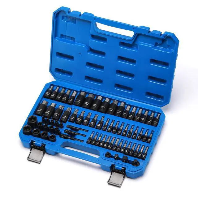 Alt view image 7 of 7 - 71-Piece Master Hex & Torx Bit Socket Set, 1/4" & 3/8" & 1/2" Drive, Metric/SAE Hex Bit Sockets, Star Bit Sockets (T6 - T70), E-Torx Sockets (E4 - E24), with Storage Case