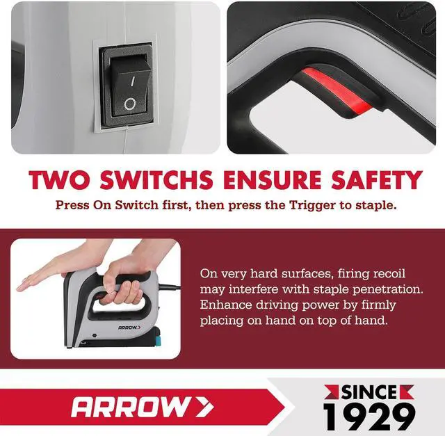 Alt view image 3 of 6 - Arrow T50ACD Heavy Duty Electric Staple Gun, Fits 1/4" to 1/2" Staples | Corded Staple Gun for Upholstery, Furniture, Office, Decorating, Fits 1/4", 5/16", 3/8", or 1/2" Staples