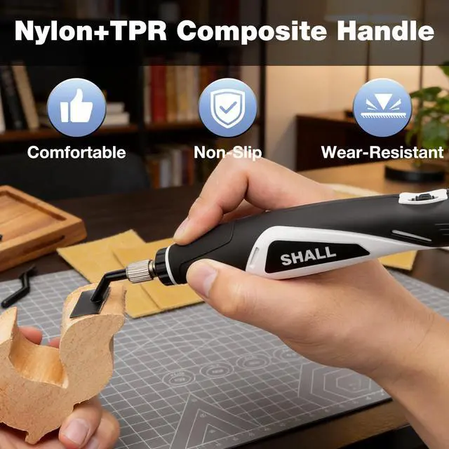 Alt view image 6 of 7 - Mini Pen Sander, Electric Reciprocating Sander w/ 4 Adjustable Speeds | 12V Micro Detail Sander Tool with 8 Sanding Heads and 18 Sanding Sheets for Polishing, Finishing, 3D Prints, DIY Crafts