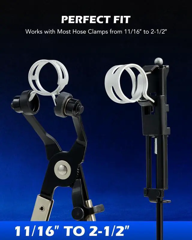 Alt view image 3 of 7 - OMT 9pcs Hose Clamp Pliers for Fuel Oil & Water Hoses | Automotive Long Reach Hose Clamp Remover Kit with Flexible Wire Clic R Type Swivel Jaw Flat Band Pliers Case, Blue