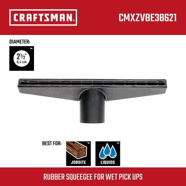Alt view image 2 of 7 - CMXZVBE38621 2-1/2 in. Wet Nozzle Wet Dry Shop Vacuum Attachment | Industrial-Grade Shop Vacuum Accessory for Cleaning Larger Liquid Messes, Fits 2-1/2 in. Hose Diameter