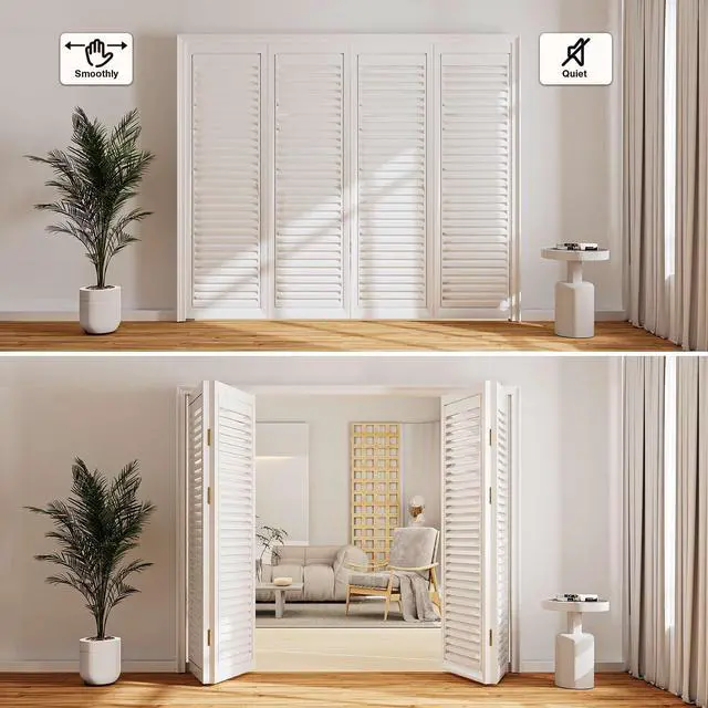 Alt view image 2 of 7 - Bifold Door Hardware Kit, 48-Inch Bi-fold Closet Door Track Kit Bifold Closet Door Hardware Kit Folding Door Hardware Repair Replacement Tool Kit