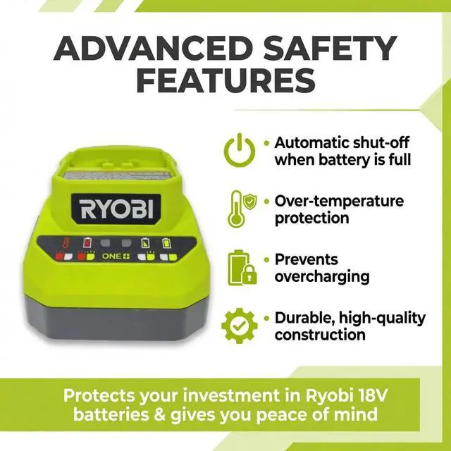 Alt view image 6 of 6 - 18-Volt Ryobi Charger PCG002, (NO Retail Packaging, Bulk Packaged) | Fast Charging Design | LED Status Indicator | Compact Housing | Wall Mount Capability | Cordless System Support