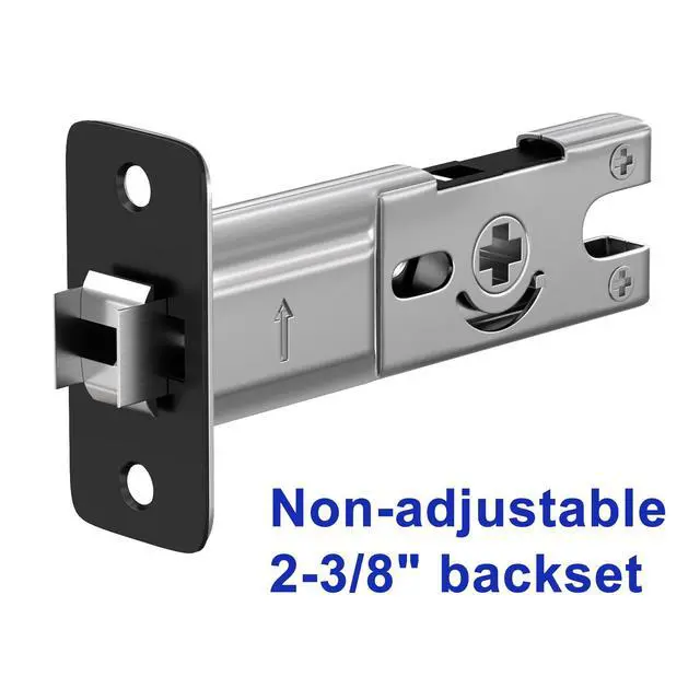 Alt view image 7 of 7 - Matte Black Pocket Door Lock, Zinc Alloy Black Pocket Door Hardware(2-3/8" Backset), Pocket Door Handles Square Pocket Door Locks for Bathroom for Closet Door Lock- 1 Pack