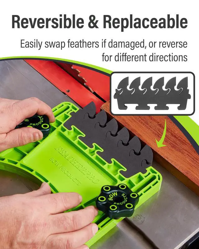 Alt view image 6 of 7 - EVA Featherboard for Table Saws, Router Tables & Band Saws | EVA Feather Board, AnchorPRO Miter Bar, 5X Kickback Resistance, Non-Marring EVA, Replaceable Feathers, Tool-Free Adjust