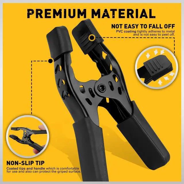 Alt view image 2 of 7 - 6-Piece Spring Clamps 4-inch Tarp Clamps Heavy Duty Woodworking Clips Spring Clips Metal Clamp Large Clamps Pool Cover Backdrop Stand Photograph Clamp