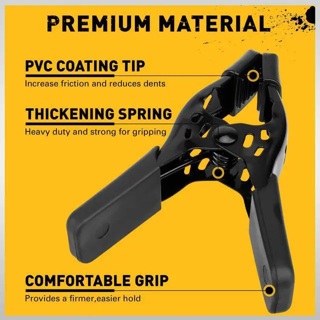 Alt view image 3 of 7 - 6-Piece Spring Clamps 4-inch Tarp Clamps Heavy Duty Woodworking Clips Spring Clips Metal Clamp Large Clamps Pool Cover Backdrop Stand Photograph Clamp