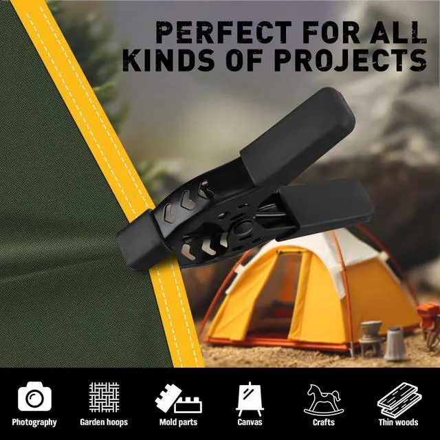 Alt view image 4 of 7 - 6-Piece Spring Clamps 4-inch Tarp Clamps Heavy Duty Woodworking Clips Spring Clips Metal Clamp Large Clamps Pool Cover Backdrop Stand Photograph Clamp