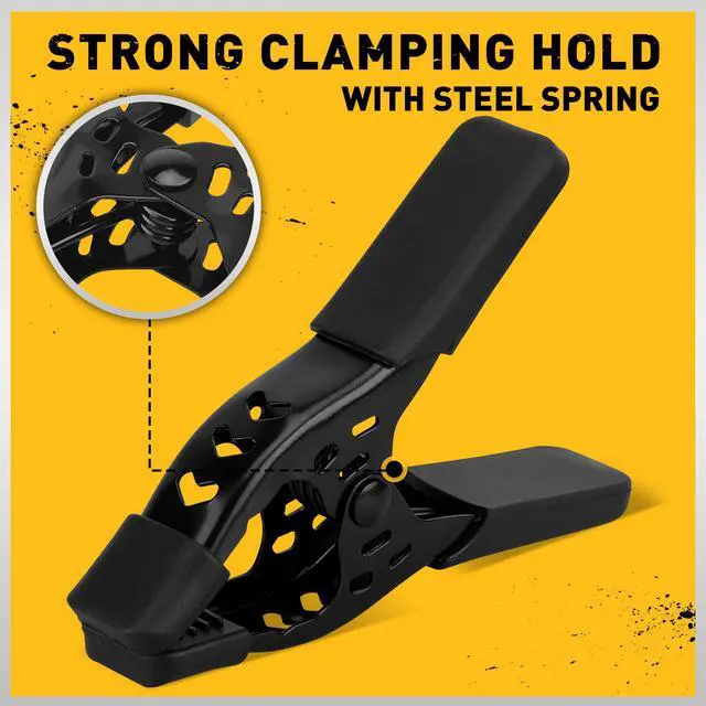 Alt view image 5 of 7 - 6-Piece Spring Clamps 4-inch Tarp Clamps Heavy Duty Woodworking Clips Spring Clips Metal Clamp Large Clamps Pool Cover Backdrop Stand Photograph Clamp