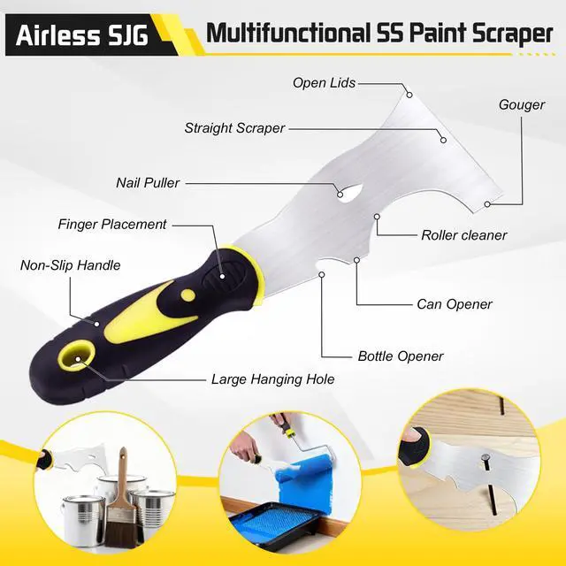 Alt view image 5 of 7 - 14-Piece Drywall Knife Set, Stainless Steel with Mud Pan | 14 pcs drywall tools: putty knives, taping knives, 14" mud pan, Oxford bag & sanding block for home repair