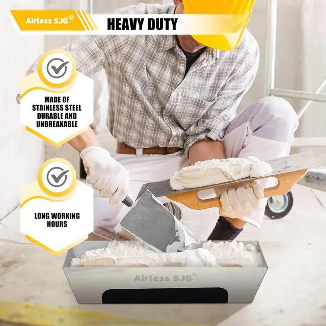 Alt view image 7 of 7 - 14-Piece Drywall Knife Set, Stainless Steel with Mud Pan | 14 pcs drywall tools: putty knives, taping knives, 14" mud pan, Oxford bag & sanding block for home repair