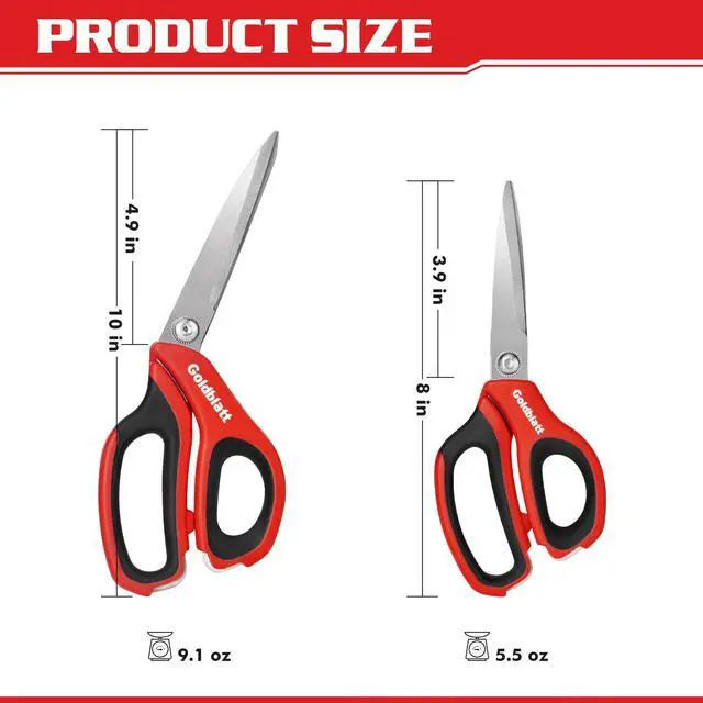Alt view image 3 of 7 - 2PCS Heavy Duty Scissors, Multipurpose Shop Scissors | Stainless Steel Blades and Comfortable Handle, Easy Cutting of Cardboard, Wires, Leather, Fabric