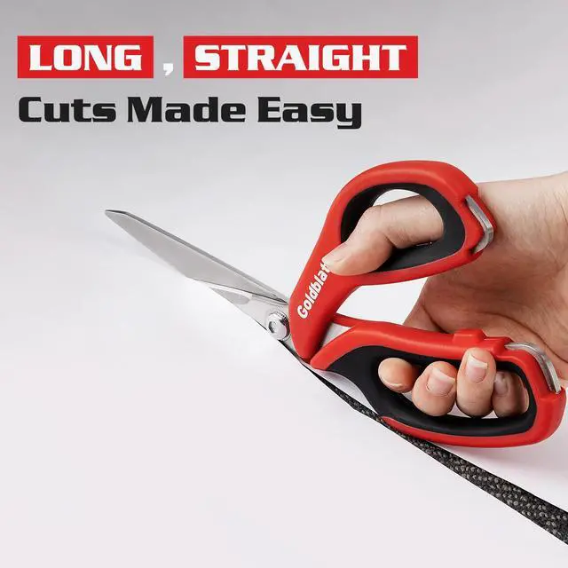Alt view image 4 of 7 - 2PCS Heavy Duty Scissors, Multipurpose Shop Scissors | Stainless Steel Blades and Comfortable Handle, Easy Cutting of Cardboard, Wires, Leather, Fabric