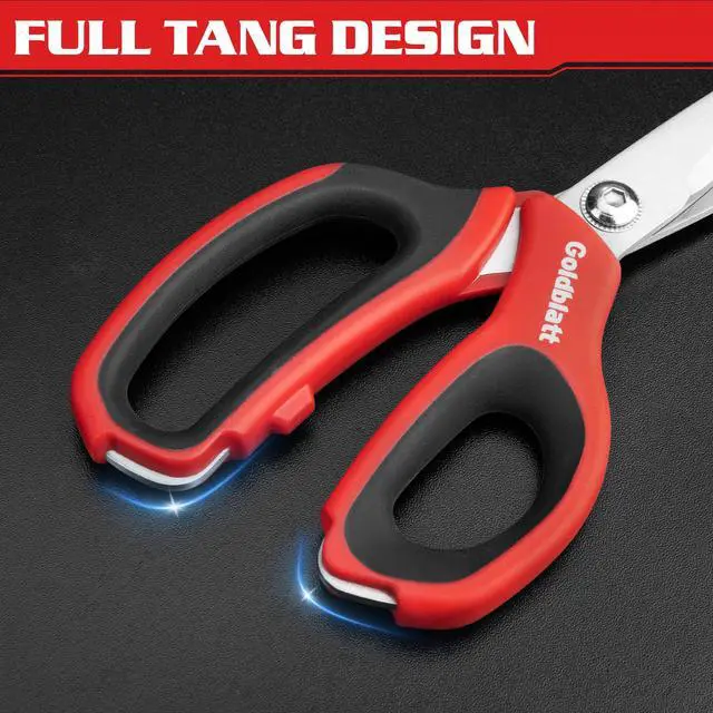 Alt view image 7 of 7 - 2PCS Heavy Duty Scissors, Multipurpose Shop Scissors | Stainless Steel Blades and Comfortable Handle, Easy Cutting of Cardboard, Wires, Leather, Fabric
