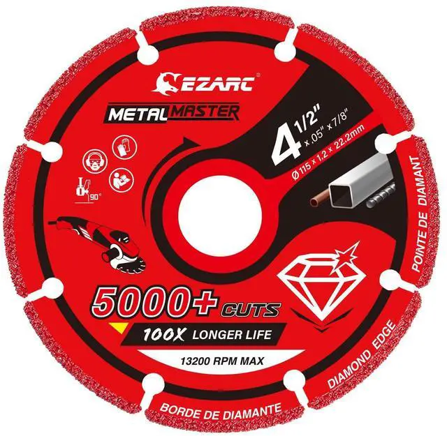 Main image of Diamond Cutting Wheel 4 1/2 x 7/8 Inch for Metal, Cut Off Wheel with 5000+ Cuts on Rebar, Steel, Iron and INOX