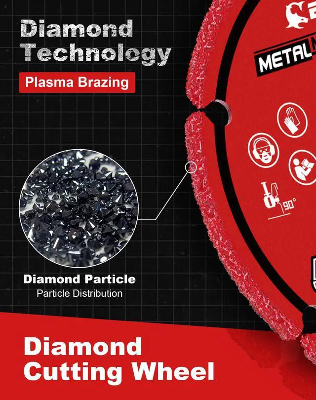 Alt view image 2 of 7 - Diamond Cutting Wheel 4 1/2 x 7/8 Inch for Metal, Cut Off Wheel with 5000+ Cuts on Rebar, Steel, Iron and INOX