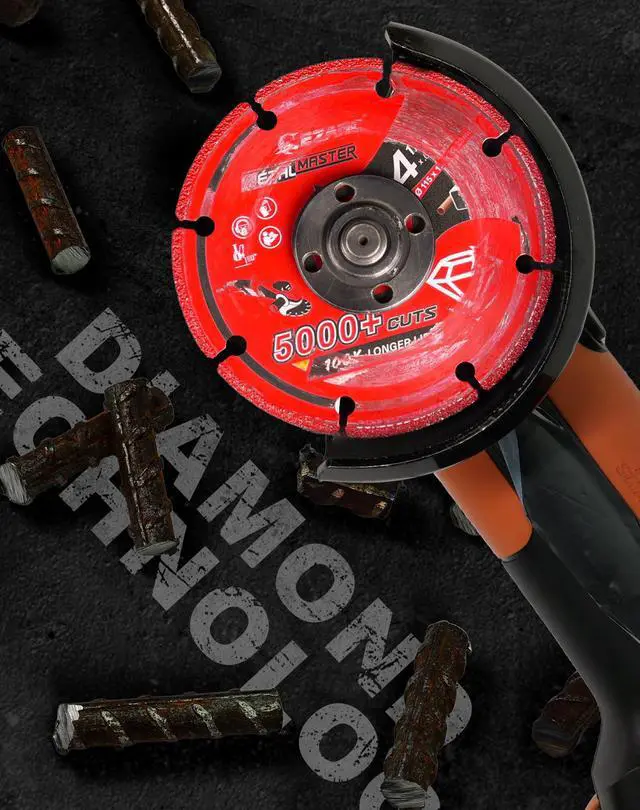 Alt view image 7 of 7 - Diamond Cutting Wheel 4 1/2 x 7/8 Inch for Metal, Cut Off Wheel with 5000+ Cuts on Rebar, Steel, Iron and INOX