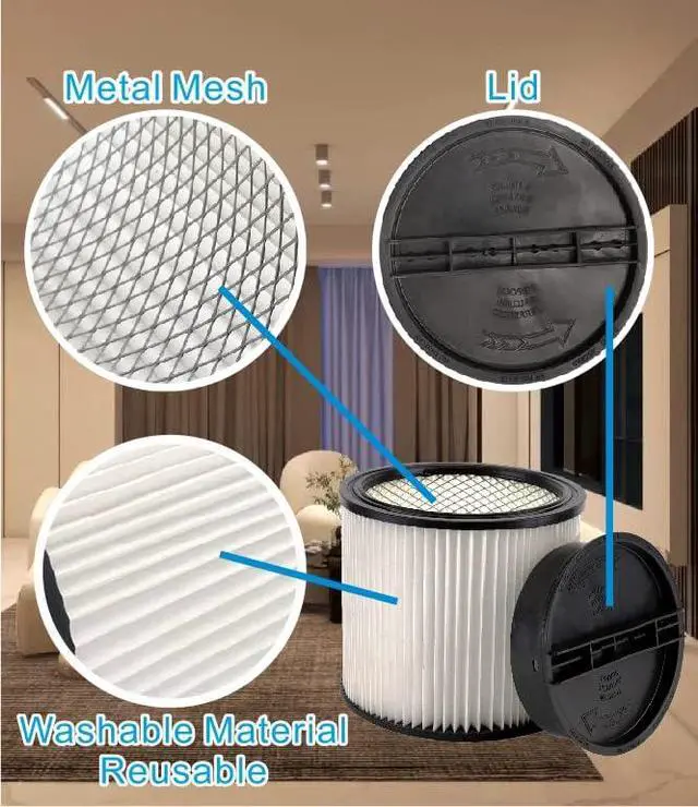 Alt view image 7 of 7 - Replacement Filter For Shop Vac 90304,90585 shop vac filters | Replacement Filter For Shop Vac Filters 90304 -Perfect for Wet/Dry vacuum cleaner shop vac ash vacuums - Long