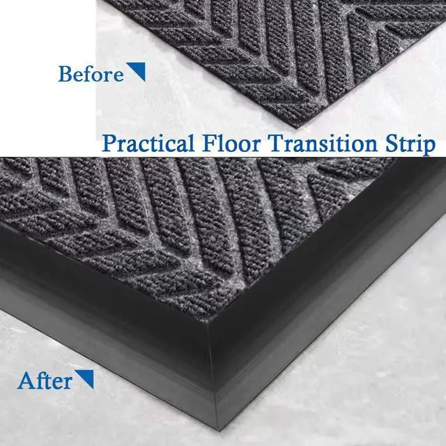 Alt view image 4 of 7 - Carpet Transition Strip Self Adhesive Floor Transition Strip | Carpet to Tile Transition Strip Threshold Transition Carpet EdgeTrim, for Height Less Than 5mm, 20Ft, Black