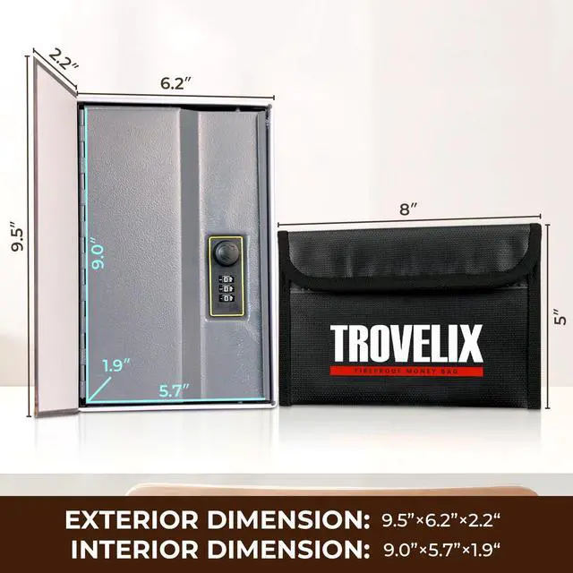 Alt view image 4 of 6 - Book Safe with Combination Lock, Hidden Safe (9.5 x 6.2 x 2.2 Inch) with Fireproof Bag, Secret Diversion Safe, Hollow Book Box Hidden Storage, Money Safe Box for Cash (COFFEE)