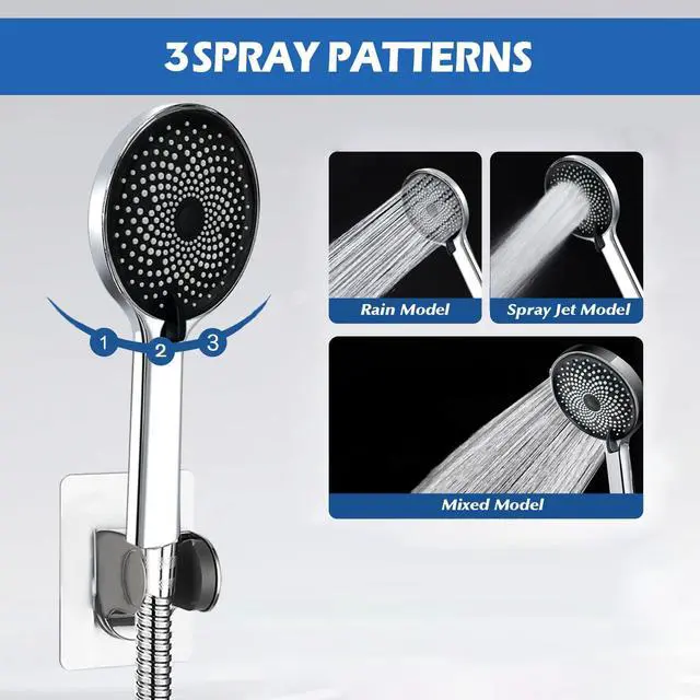 Alt view image 5 of 6 - Shower Head,8Rain Shower Head with Handheld Spray Combo with 11'' Angle Adjustable Extension Arm/Flow Regulator/Shower System,High Pressure Rainfall Shower Head Bathroom,Chrome
