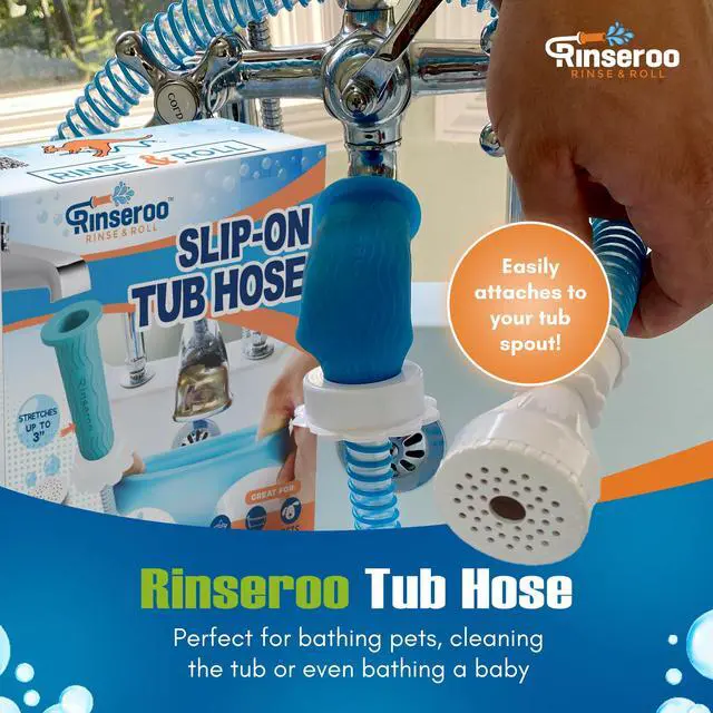 Alt view image 2 of 6 - Slip-On Tub Hose, 5ft Flex Bathtub Faucet Sprayer | As Seen on Shark Tank, Easy Rinse for Pets, Hair & Cleaning, No Installation Needed, Fits Faucets Up to 3" Wide