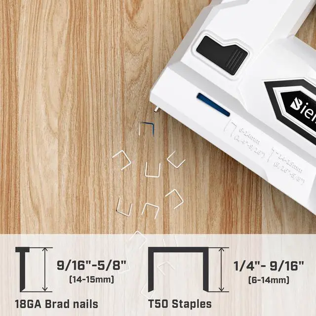 Alt view image 2 of 6 - Bielmeier Electric Staple Gun, 4V Cordless Battery Powered Staple Gun, 2-in-1 Electric Stapler & Brad Nailer with 1200 T50 Staples, 400 Nails, USB-C Charger for Upholstery, Wood & DIY