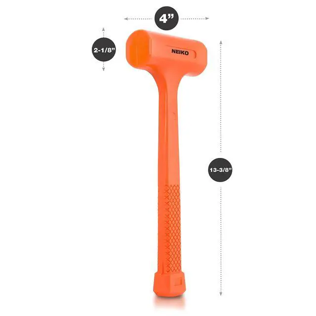 Alt view image 3 of 6 - 02847A 2 LB Dead Blow Hammer, Neon Orange | Unibody Molded | Checkered Grip | Spark and Rebound Resistant