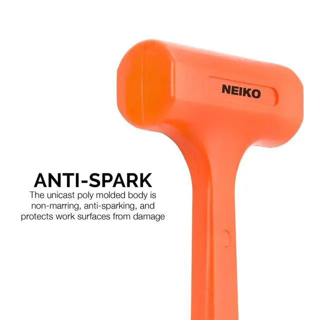 Alt view image 5 of 6 - 02847A 2 LB Dead Blow Hammer, Neon Orange | Unibody Molded | Checkered Grip | Spark and Rebound Resistant