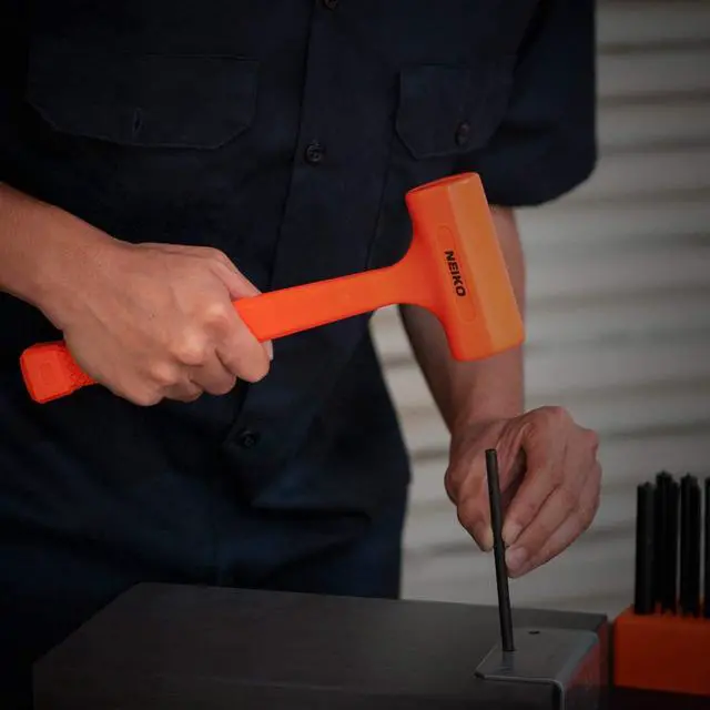 Alt view image 6 of 6 - 02847A 2 LB Dead Blow Hammer, Neon Orange | Unibody Molded | Checkered Grip | Spark and Rebound Resistant