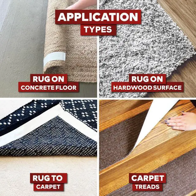 Alt view image 6 of 6 - Double-Sided Carpet Tape for Area Rugs, 2 Inch x 30 Yards (90 Ft), Heavy Duty Grippy Residue-Free Silicone Adhesive Keeps Rugs in Place on Hardwood, Laminate and Tile Floors