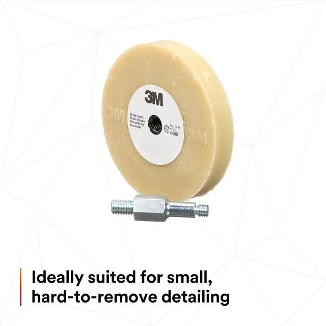Alt view image 5 of 6 - Stripe Off Wheel Adhesive Remover Eraser Wheel Removes Decals, Stripes, Vinyl, Tapes and Graphics 4 diameter x 5/8 thick 3/8-16 threaded mandrel 07498 Pack of 1