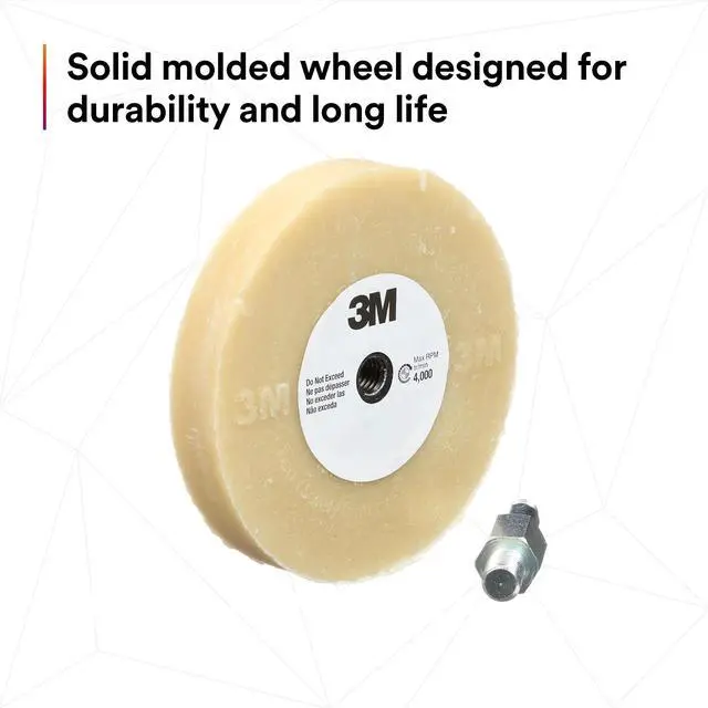 Alt view image 6 of 6 - Stripe Off Wheel Adhesive Remover Eraser Wheel Removes Decals, Stripes, Vinyl, Tapes and Graphics 4 diameter x 5/8 thick 3/8-16 threaded mandrel 07498 Pack of 1