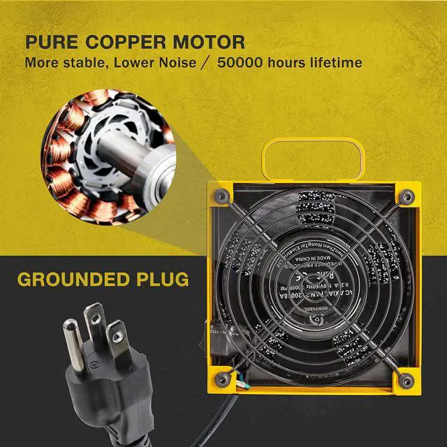 Alt view image 4 of 6 - Solder Smoke Absorber Remover Fume Extractor Soldering Filter | Smoke Prevention Absorber DIY Working Fan for Soldering Station(Yellow)