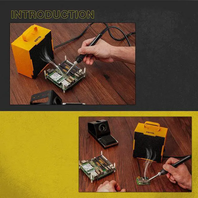 Alt view image 6 of 6 - Solder Smoke Absorber Remover Fume Extractor Soldering Filter | Smoke Prevention Absorber DIY Working Fan for Soldering Station(Yellow)