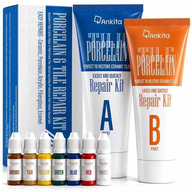 Main image of Tile Repair Kit (Color Match), Ceramic & Porcelain Epoxy Putty for Floor | For Chips, Cracks, Holes, Scratches on Porcelain & Ceramic Wall/Floor Tile, Super Bond Ceramic Tile Paste Filler